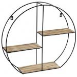 Wallhanger Iverness Round L 50x15x45 cm zwart industrieel wandrek